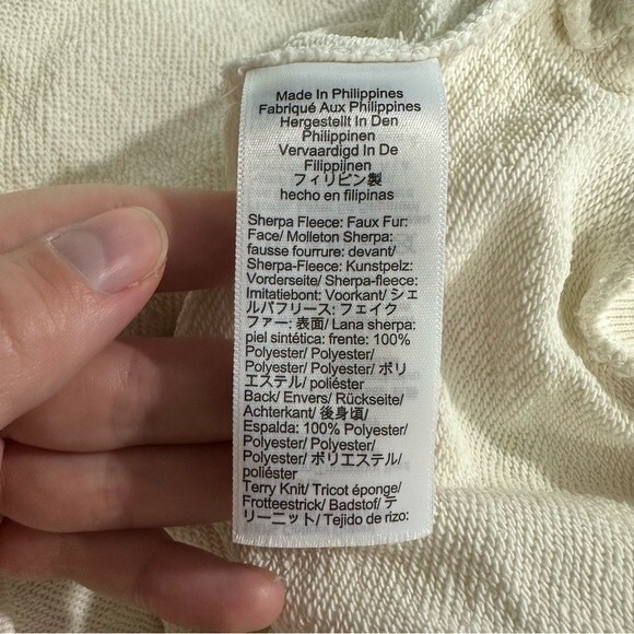 J. Crew Teddy Sherpa Button-Front Sweatshirt NWT Size Large - Picture 10 of 16